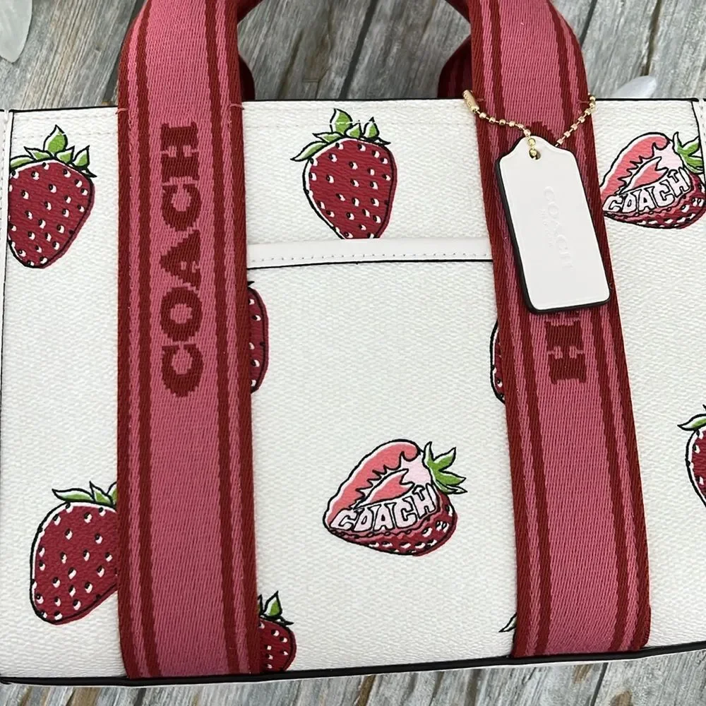 Coach Smith Tote Bag 24 With Strawberry Print Crossbody Bag Purse